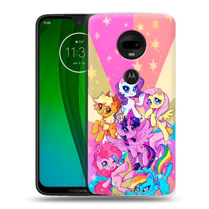 Пластиковый чехол на Motorola Moto G7 с принтом My little pony Дружба чудо Пластиковый чехол на Motorola Moto G7 с принтом My little pony Дружба чудо