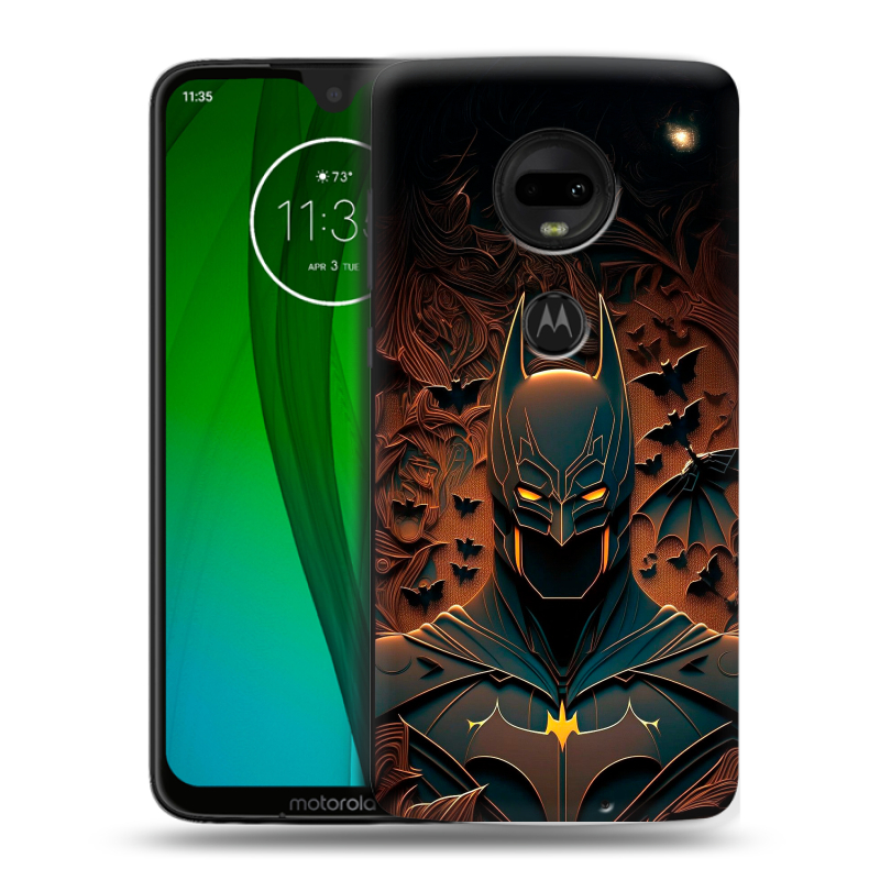Пластиковый чехол на Motorola Moto G7 с принтом Batman Бэтмен Пластиковый чехол на Motorola Moto G7 с принтом Batman Бэтмен
