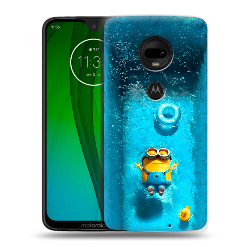 Пластиковый чехол на Motorola Moto G7 с принтом Миньоны Пластиковый чехол на Motorola Moto G7 с принтом Миньоны