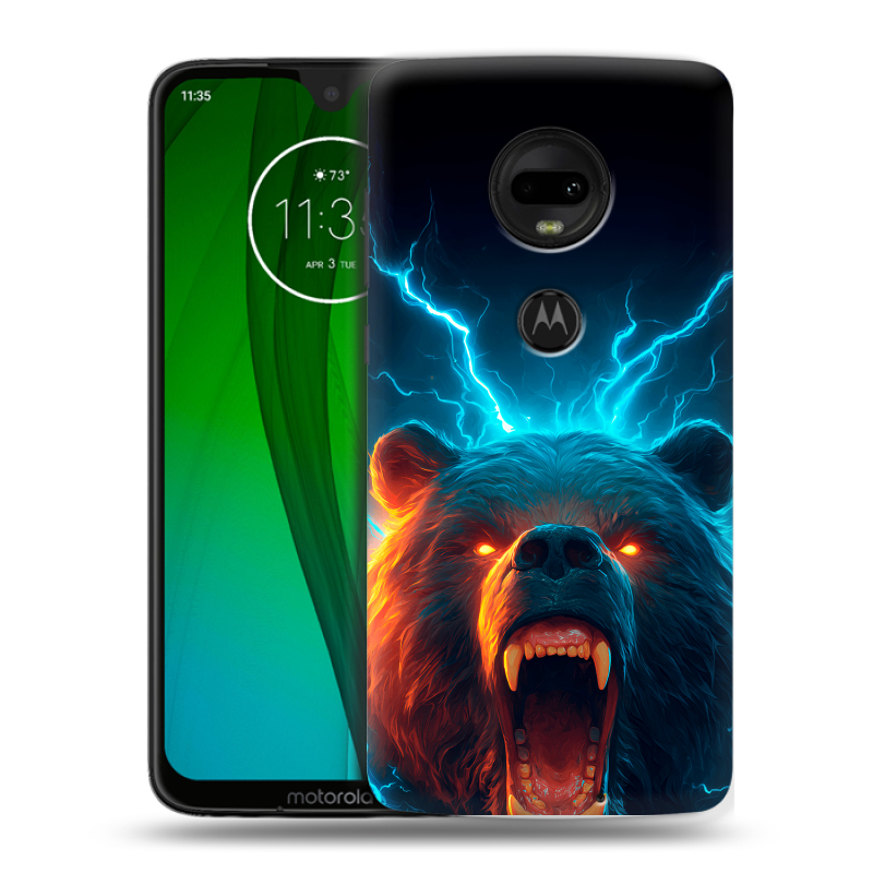 Пластиковый чехол на Motorola Moto G7 с принтом Медведь Пластиковый чехол на Motorola Moto G7 с принтом Медведь