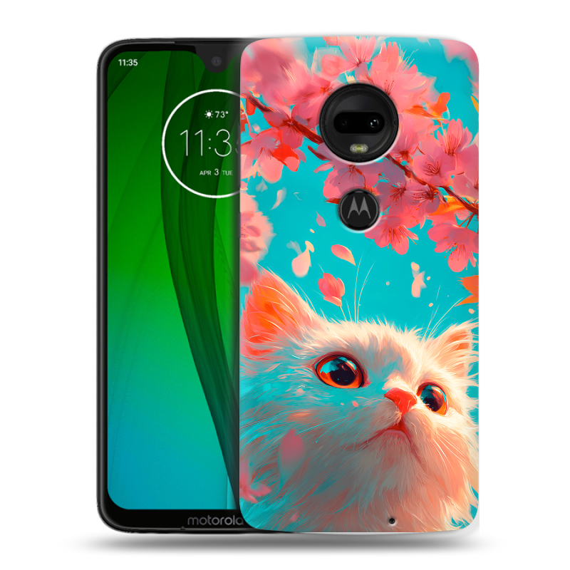 Пластиковый чехол на Motorola Moto G7 с принтом Красивый кот Пластиковый чехол на Motorola Moto G7 с принтом Красивый кот