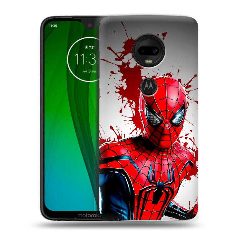 Пластиковый чехол на Motorola Moto G7 с принтом Spiderman Человек паук Пластиковый чехол на Motorola Moto G7 с принтом Spiderman Человек паук