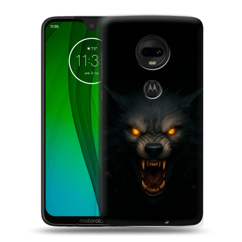 Пластиковый чехол на Motorola Moto G7 с принтом Волк Пластиковый чехол на Motorola Moto G7 с принтом Волк