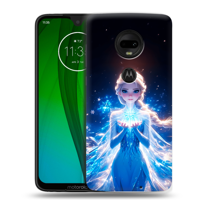 Пластиковый чехол на Motorola Moto G7 с принтом Холодное сердце Frozen Пластиковый чехол на Motorola Moto G7 с принтом Холодное сердце Frozen