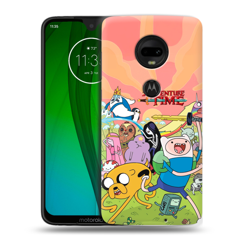 Пластиковый чехол на Motorola Moto G7 с принтом Adventure time Время приключений Пластиковый чехол на Motorola Moto G7 с принтом Adventure time Время приключений