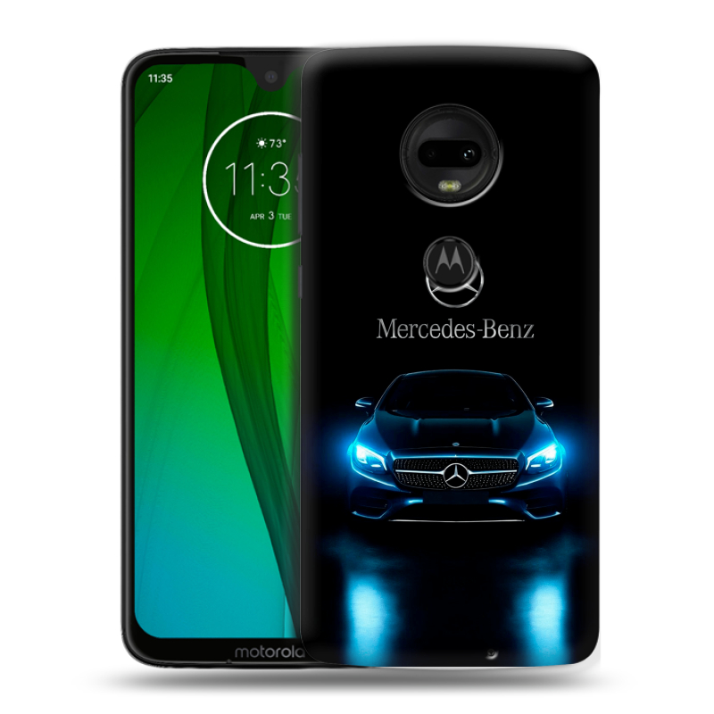 Пластиковый чехол на Motorola Moto G7 с принтом Mercedes Мерседес Пластиковый чехол на Motorola Moto G7 с принтом Mercedes Мерседес