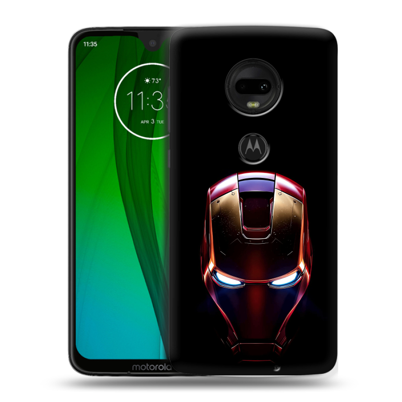 Пластиковый чехол на Motorola Moto G7 с принтом IronMan Железный человек Пластиковый чехол на Motorola Moto G7 с принтом IronMan Железный человек