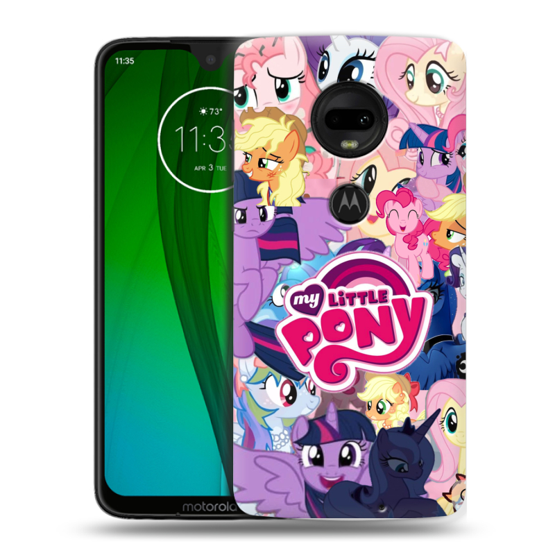 Пластиковый чехол на Motorola Moto G7 с принтом My little pony Дружба чудо Пластиковый чехол на Motorola Moto G7 с принтом My little pony Дружба чудо