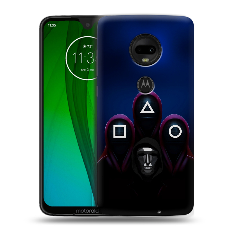 Пластиковый чехол на Motorola Moto G7 с принтом Игра Кальмара Пластиковый чехол на Motorola Moto G7 с принтом Игра Кальмара