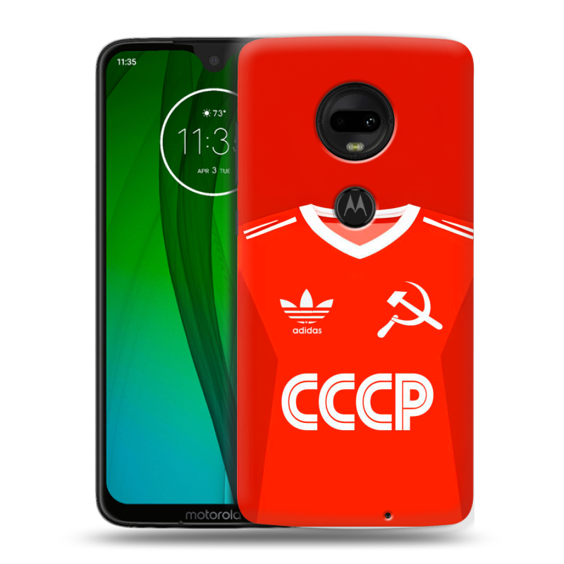 Пластиковый чехол на Motorola Moto G7 с принтом Флаг Герб СССР Пластиковый чехол на Motorola Moto G7 с принтом Флаг Герб СССР