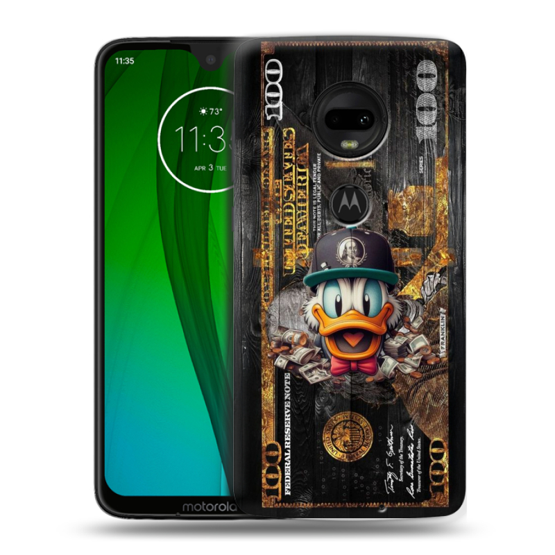 Пластиковый чехол на Motorola Moto G7 с принтом Дональд Дак Доллар Пластиковый чехол на Motorola Moto G7 с принтом Дональд Дак Доллар