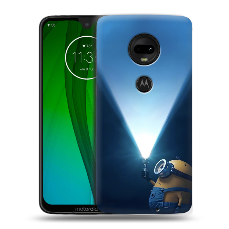 Пластиковый чехол на Motorola Moto G7 с принтом Миньоны Пластиковый чехол на Motorola Moto G7 с принтом Миньоны