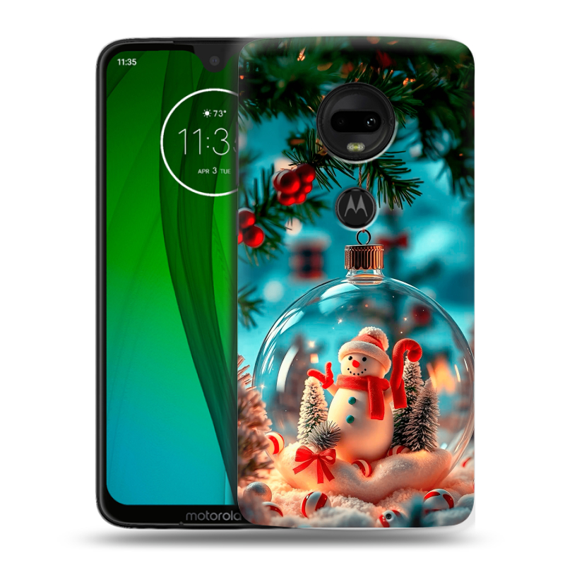 Пластиковый чехол на Motorola Moto G7 с принтом Новый год Пластиковый чехол на Motorola Moto G7 с принтом Новый год