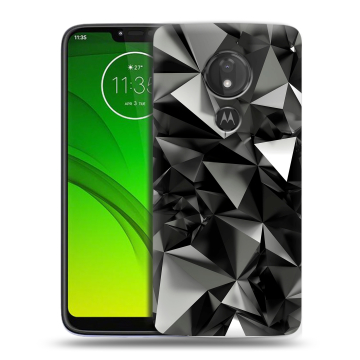 Силиконовый чехол на Motorola Moto G7 Power с принтом Черные кристаллы