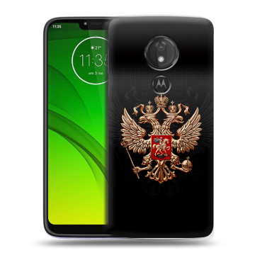 Силиконовый чехол на Motorola Moto G7 Power с принтом Герб России