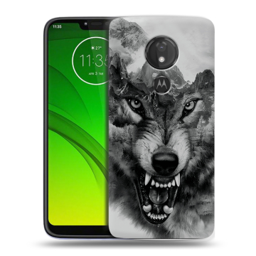 Силиконовый чехол на Motorola Moto G7 Power с принтом Волк