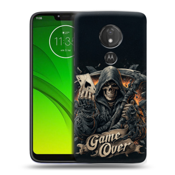 Силиконовый чехол на Motorola Moto G7 Power с принтом Скелет карты