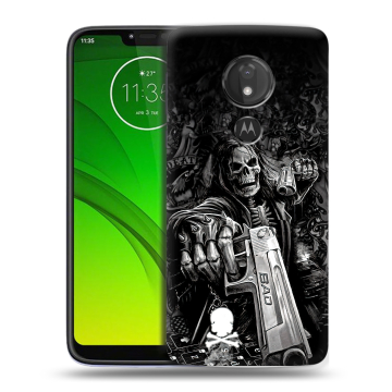 Силиконовый чехол на Motorola Moto G7 Power с принтом Скелет