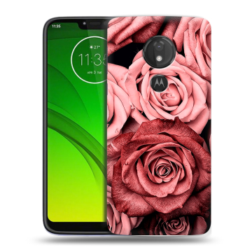 Силиконовый чехол на Motorola Moto G7 Power с принтом Цветы розы