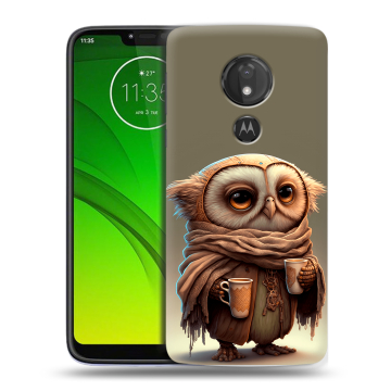 Силиконовый чехол на Motorola Moto G7 Power с принтом Сова