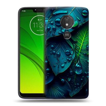 Силиконовый чехол на Motorola Moto G7 Power с принтом Листья
