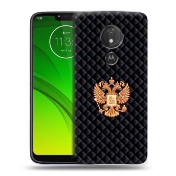 Силиконовый чехол на Motorola Moto G7 Power с принтом Герб России принт
