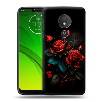 Силиконовый чехол на Motorola Moto G7 Power с принтом Розы красные