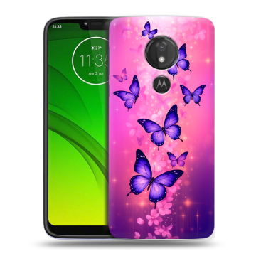 Силиконовый чехол на Motorola Moto G7 Power с принтом Бабочки