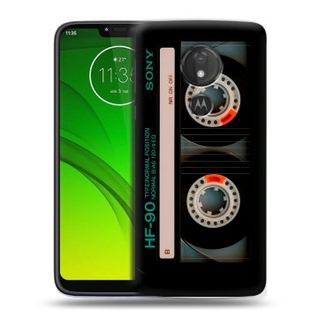 Силиконовый чехол на Motorola Moto G7 Power с принтом Кассета