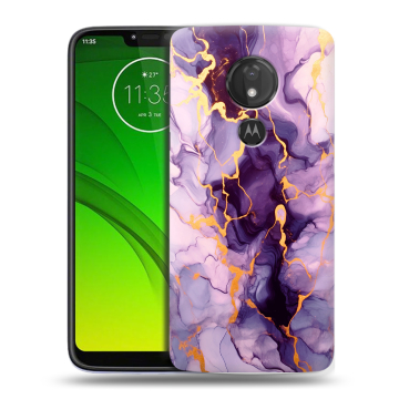 Силиконовый чехол на Motorola Moto G7 Power с принтом Мрамор