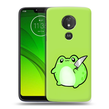 Силиконовый чехол на Motorola Moto G7 Power с принтом Лягушенок