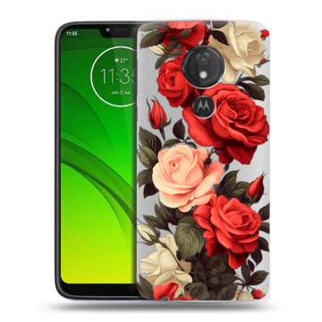 Силиконовый чехол на Motorola Moto G7 Power с принтом Розы