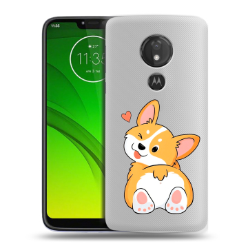 Силиконовый чехол на Motorola Moto G7 Power с принтом Корги
