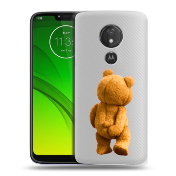 Силиконовый чехол на Motorola Moto G7 Power с принтом Медведь