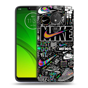 Силиконовый чехол на Motorola Moto G7 Power с принтом Найк