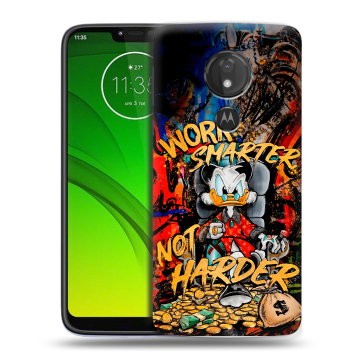 Силиконовый чехол на Motorola Moto G7 Power с принтом Дональд Дак Деньги