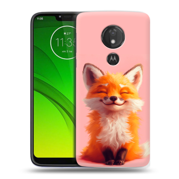 Силиконовый чехол на Motorola Moto G7 Power с принтом милая лиса