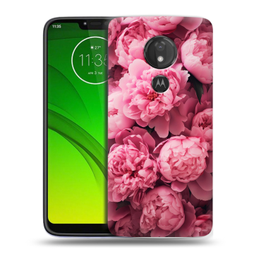 Силиконовый чехол на Motorola Moto G7 Power с принтом цветы пионы