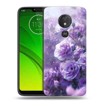 Силиконовый чехол на Motorola Moto G7 Power с принтом Розы цветы