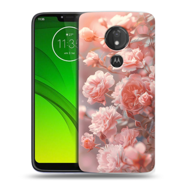 Силиконовый чехол на Motorola Moto G7 Power с принтом Розовые розы