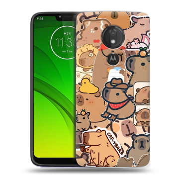 Силиконовый чехол на Motorola Moto G7 Power с принтом капибара