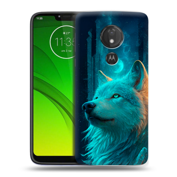 Силиконовый чехол на Motorola Moto G7 Power с принтом бабочки саккура