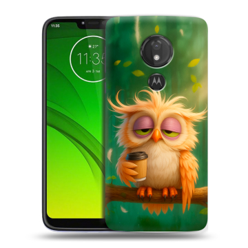 Силиконовый чехол на Motorola Moto G7 Power с принтом сова