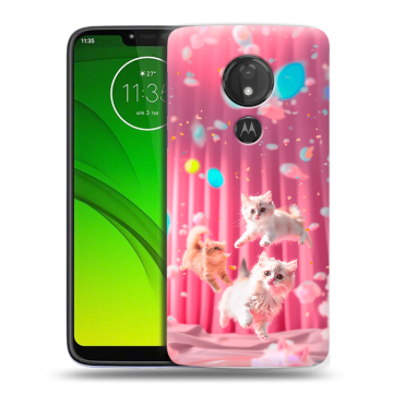 Силиконовый чехол на Motorola Moto G7 Power с принтом милые котики Силиконовый чехол на Motorola Moto G7 Power с принтом милые котики