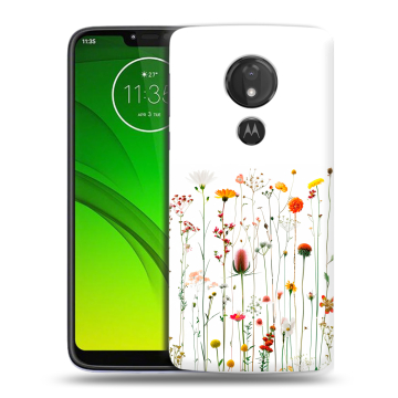 Силиконовый чехол на Motorola Moto G7 Power с принтом цветы