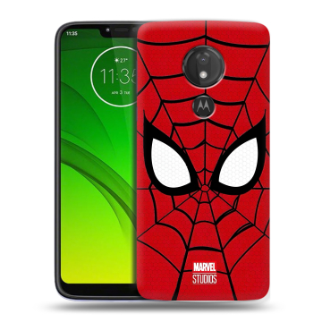 Силиконовый чехол на Motorola Moto G7 Power с принтом человек паук spiderman