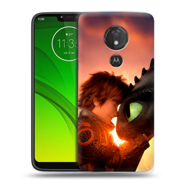 Силиконовый чехол на Motorola Moto G7 Power с принтом Как приручить дракона