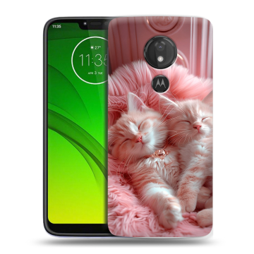 Силиконовый чехол на Motorola Moto G7 Power с принтом котята котики