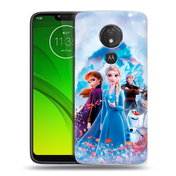 Силиконовый чехол на Motorola Moto G7 Power с принтом Холодное сердце Frozen