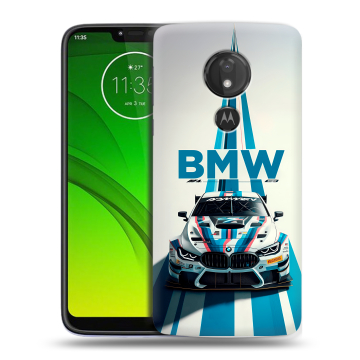 Силиконовый чехол на Motorola Moto G7 Power с принтом БМВ BMW